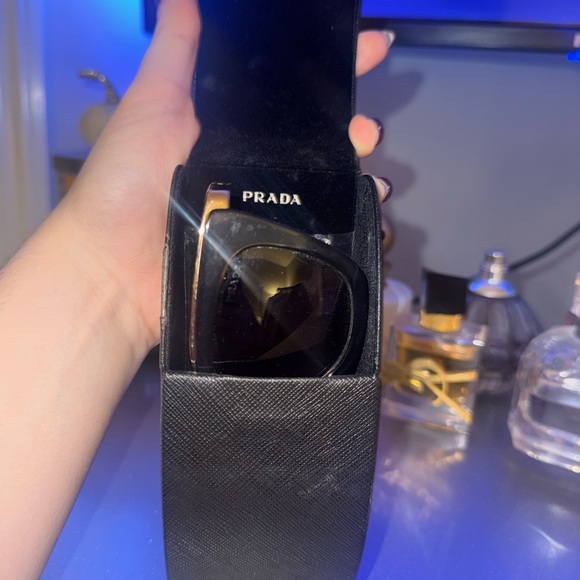 Prada Black and Gold Women's Sunglasses - Picture 3 of 9